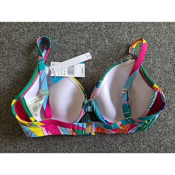Bleu Rod Beattie Life Of The Party Underwire Bikini Top Tie Front Size 34D NWT - Picture 4 of 4